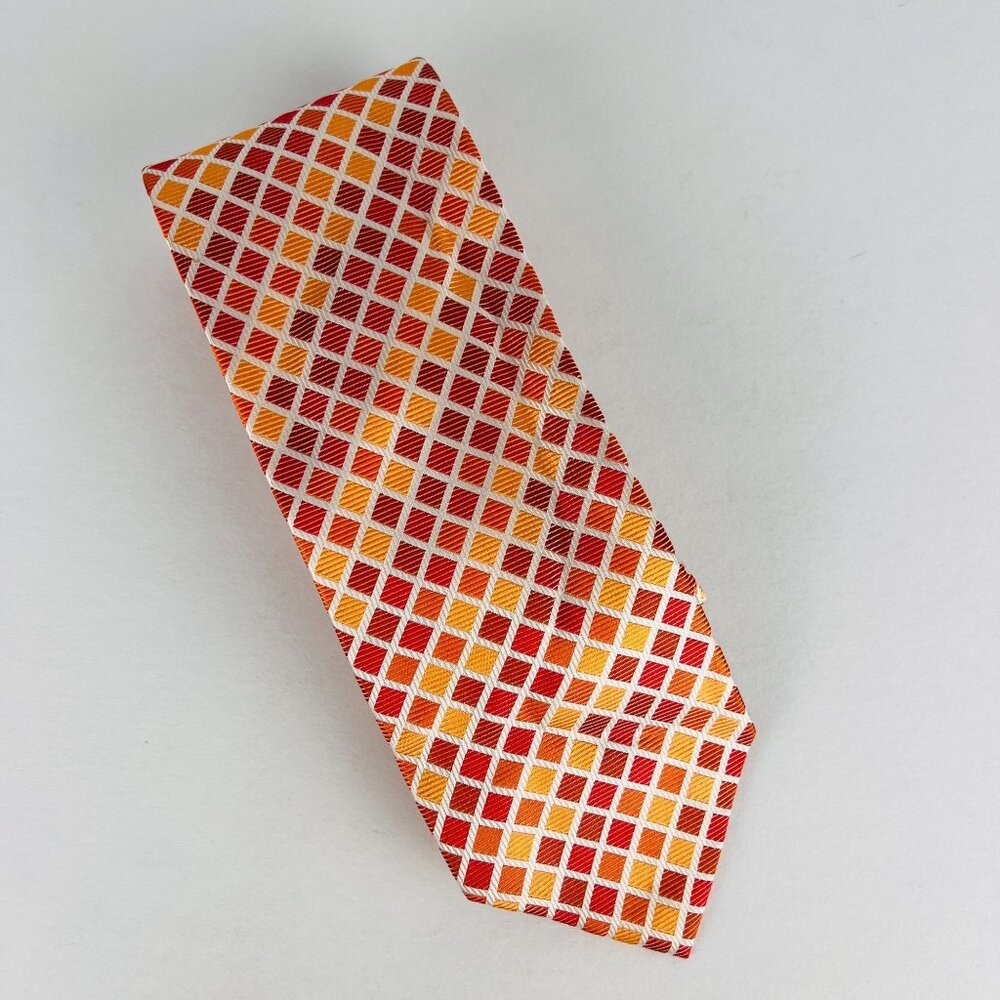 Stafford Performance Squares Orange Shades Necktie Tie